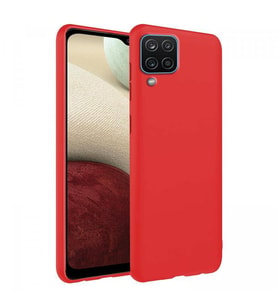 Samsung Galaxy M12 İnce Mat Silikon Kılıf Kırmızı