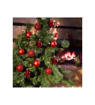 12 Adet Parlak Kırmızı 3 Cm Mini Yılbaşı Topu, Noel Çam Ağacı Topu, Süs Topu