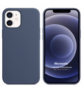 Microsonic Apple iPhone 12 Kılıf Liquid Lansman Silikon Gri