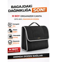 Oto Bagaj Organizer Bagaj Çantası M Boy Kaymaz Cırt Bantlı Velur Kompakt Düzenleyici
