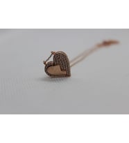 925 Ayar Gümüş Kırık Kalp Kolye (Rose Gold Altın)