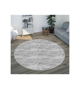Eliana Home Baskılı, Yıkanabilir Kaymaz Taban Yuvarlak Halı LNA7085 120x120 cm (Gri)