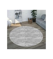 Eliana Home Baskılı, Yıkanabilir Kaymaz Taban Yuvarlak Halı LNA7085 120x120 cm (Gri)