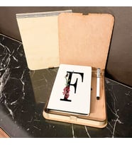 F Harfi Ahşap Kutulu Defter Kalem Set