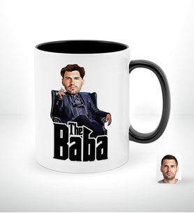 BK Gift Kişiye Özel Babalar Günü Hediyesi Godfather Baba Karikatürlü Siyah Beyaz Kupa Bardak-8