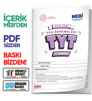 2026 ÖSYM YKS-TYT MEB ONLİNE Türkiye Geneli 1. Deneme  Büyük Boy RENKLİ BASKI ÜCRETİ