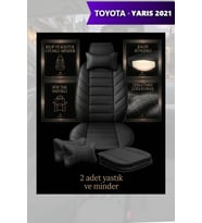 yaris 2021 Koltuk ve Kılıf uyumlu Siyah Lüks Yastık Minder 2 Minder 2 Yastık
