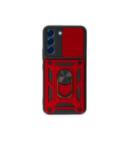 Durukar® Samsung Galaxy S24 Kılıf Pars Lens Yüzüklü Silikon - Kırmızı