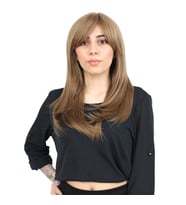 Düz Perçemli Orta Boy Fiber Sen Peruk / Bebek Kumralı