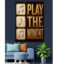 Müzik Temalı Play The Moment Dekoratif Kanvas - Mdf Ahşap Tablo