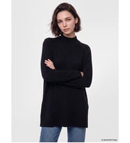 LCW Modest Lacivert Yarım Balıkçı Yaka Kadın Triko Tunik