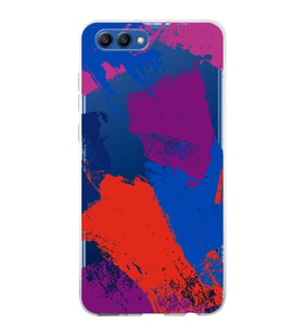 Huawei Honor View 20 Uyumlu Kapak Brush Stroke Tasarımlı Şeffaf Silikon Kılıf