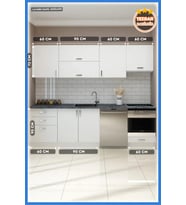 Besra 270 Cm Mutfak,hazır Mutfak Dolabı,modüler Mutfak,tezgah Dahil