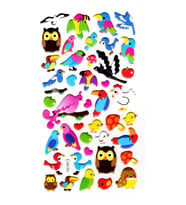 Sticker Kabartmalı Stiker Defter, Planlayıcı Etiket (lbu-003) - 17X9 cm - Sevimli Kuşlar