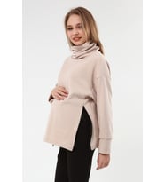 Luvmabelly MYRA4283 Fermuarlı Hamile Sweatshirt -Bej