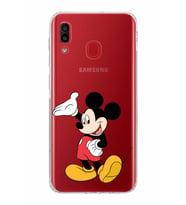 Samsung Galaxy A20  Kamera Korumalı  Kapak Mickey Mouse Tasarımlı  Şeffaf Kılıf