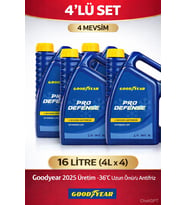 2025 Üretim Goodyear Mavi Pro Defense Antifriz 4x4 16L -36°C 4 Mevsim Dörtlü Set