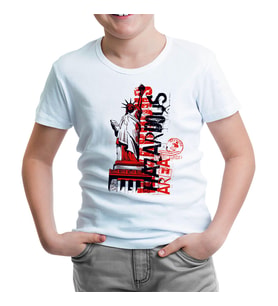 New York - Liberty Area Beyaz Çocuk Tshirt