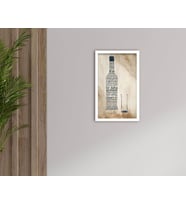 BK Home Rakı Tasarımlı Dekoratif Ahşap Beyaz Çerçeveli Tablo-8