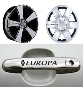 Europa Kapı Kolu Jant Sticker (10 Adet) Etiket Yapıştırma Z68
