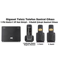 Gigaset C530 IP 3 Dahili Dect Telsiz Kablosuz Telefon Santrali (Siyah)