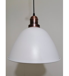 RİOLİGHT RETRO BEYAZ İÇİ BEYAZ TEKLİ METAL SARKIT ÇAP: 28CM (Siyah)