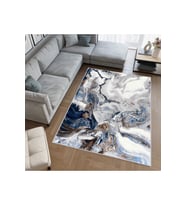 Rovigo Home Dijital Baskı Yıkanabilir Kaymaz Taban Salon Halısı RVG0416 (Mavi)