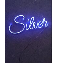 Silver Neon yazı neon tabela