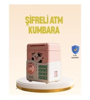 Mey İthalat® Çocuklar İçin Pembe ATM Görünümlü Elektronik Kumbara