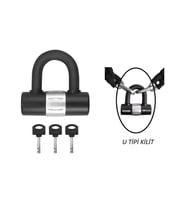 KİLİT U TİPİ 4 ANAHTARLI 16mm - MOTOSİKLET