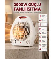 2000W Taşınabilir Elektrikli Fanlı Isıtıcı – Hızlı Isınma, Kompakt Boy