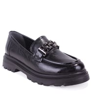 Dagoster DZA07-90801 Siyah Rugan Günlük Loafer  Kadın Ayakkabı (Parlak Siyah)