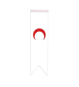 Masa Üstü Kırlangıç Kızılay Bayrağı - 8x30cm Çift Taraflı Saten Kumaş