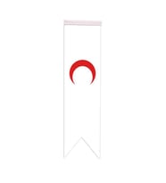 Masa Üstü Kırlangıç Kızılay Bayrağı - 8x30cm Çift Taraflı Saten Kumaş