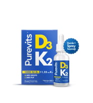 Purevits D3K2 Sprey 20 ml (D3 Kolekalsiferol + K2 Menakinon)