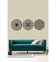 Leylaser Ahşap 3 mm MDFYaşam Çiçeği Sri Yantra Ve Torus 3'lü Set