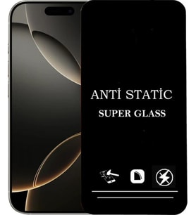 Apple Uyumlu   iPhone 16 Pro Anti Statik Ekran Koruyucu Toz Tutmayan Kırılmaz Cam