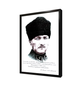 Mustafa Kemal Atatürk Yazılı Çerçeveli Mdf Tablo