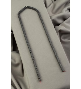 Hematit Doğal Taş Mat Gri Küp Kesim 4x4mm Dizi [AA]