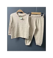 Kız Çocuk Üzeri Papatya Desenli Fitilli Krem Pijama Takımı