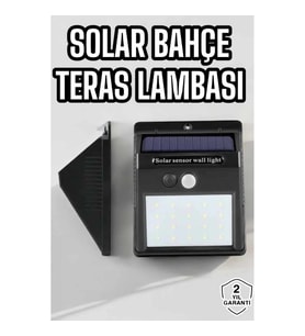 Mey İthalat® Güneş Enerjili Bahçe Lambası Solar Gece Aydınlatma Sensörlü Lamba