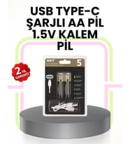 Tekrar Şarj Edilebilir Aa Usb Type-c Pil  1000+ Döngü  1.5v Sabit Voltaj