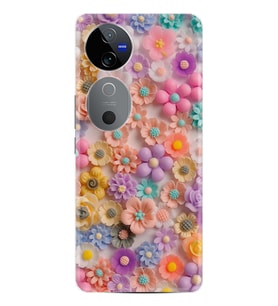 Vivo V40 5G Kılıf Boutique Baskılı Resimli Rengarenk Papatyalar Pcode -060