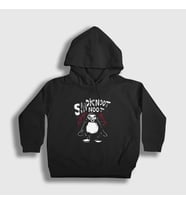 Presmono Unisex Çocuk Siyah Noot Penguin Slipknot Kapüşonlu Sweatshirt 385020tt
