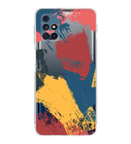 Samsung Galaxy M31s Uyumlu Kamera Korumalı Kapak Brushstroke Tasarımlı  Şeffaf  Kılıf