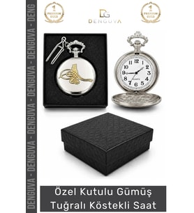 #KöstekliSaat Osmanlı Gümüş Kaplama Nostaljik Koleksiyonluk Hediyelik Gümüş Tuğralı Köstekli Saat