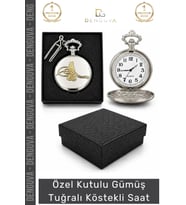 #KöstekliSaat Osmanlı Gümüş Kaplama Nostaljik Koleksiyonluk Hediyelik Gümüş Tuğralı Köstekli Saat