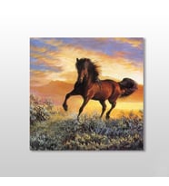 At Koşan  Kanvas Tablo 80x80cm (Karışık)