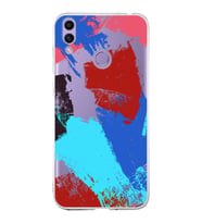 Huawei Honor 8c  Uyumlu Kapak Brush Stroke Tasarımlı Şeffaf Silikon Kılıf