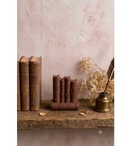 Vintage Kitaplar 3'lü Mum - Mumelia Candles Doğal Soya, El Yapımı, Dekoratif - Kahverengi